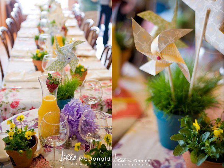 DIY spring themed girl baby shower decor idea