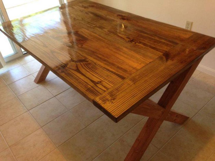 DIY X leg dining table that is easy to make