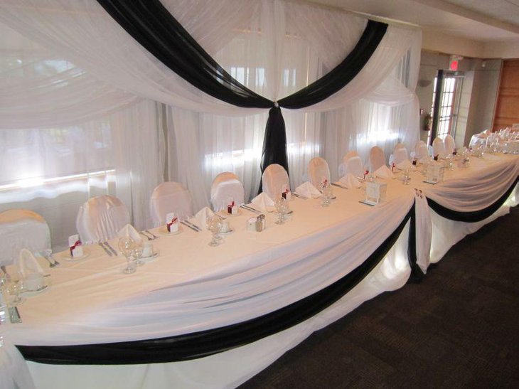 Double layer black and white wedding