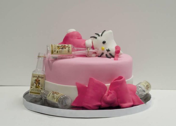 Drunk Hello Kitty Birthday Cake
