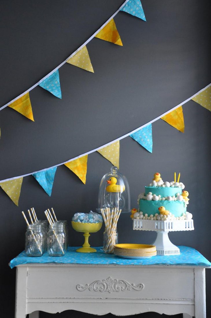 Ducky Elegant Spring Baby Shower Idea for Boys