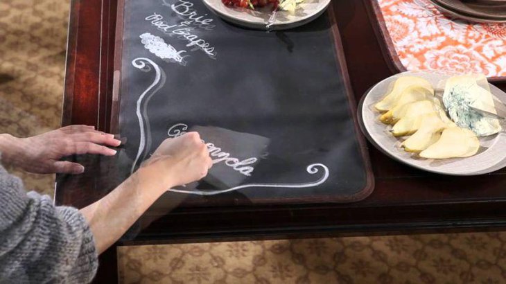 Easy chalkboard table runner