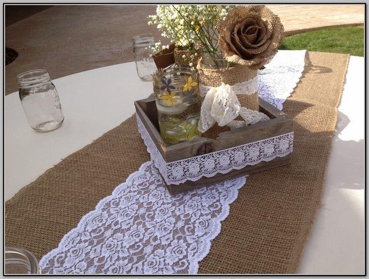 Easy DIY lace table runner
