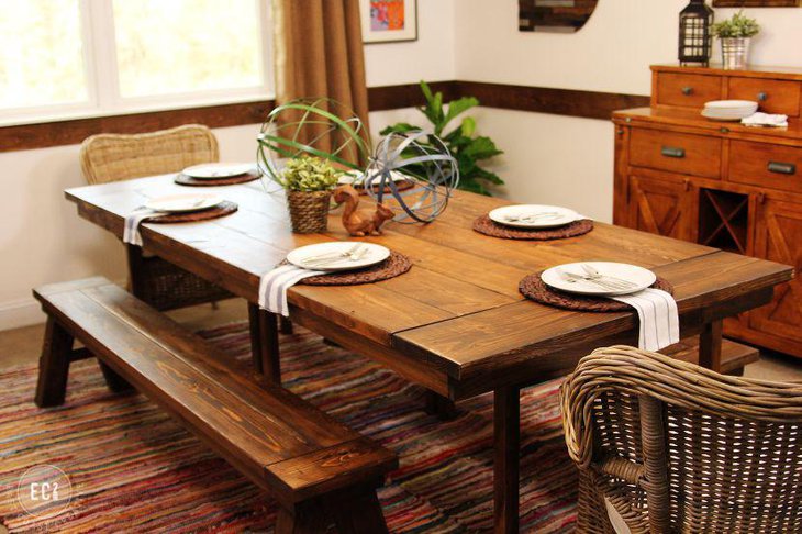 Easy to build farmhouse style DIY dining table