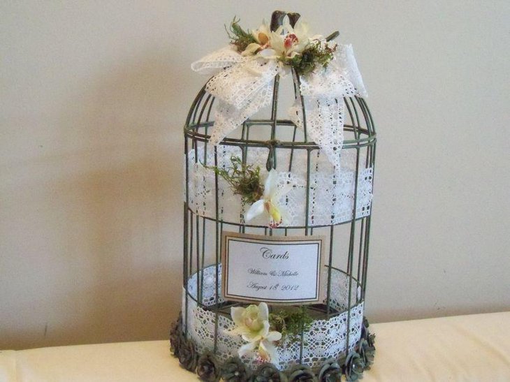 Elegant DIY birdcage centerpiece with lace decor 1