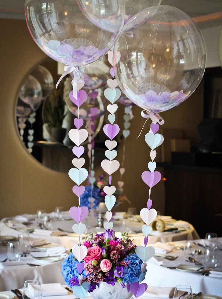 Elegant Frilled Wedding Balloon Centerpiece 1