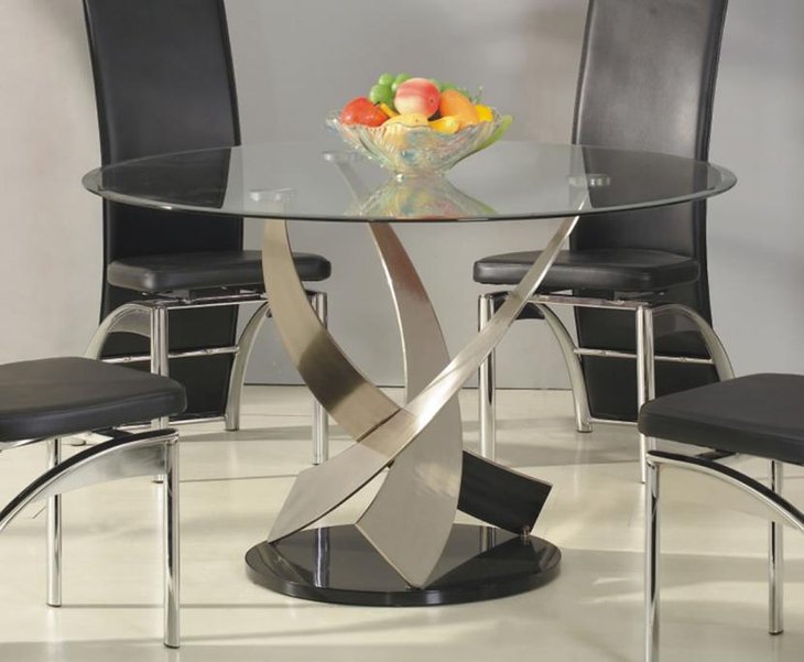 Elegant Glass Round Dining Table Set