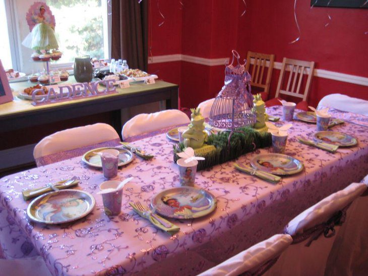 Elegant table setting for princess baby shower