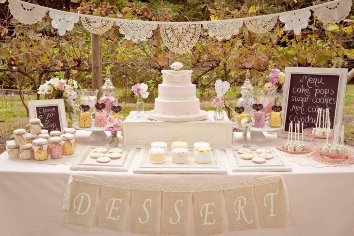Elegant vintage style dessert table