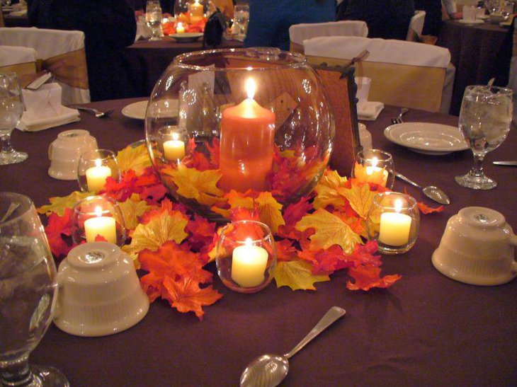 Ethereal candle decoration for Thanksgiving season