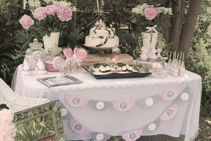 European high tea themed dessert table