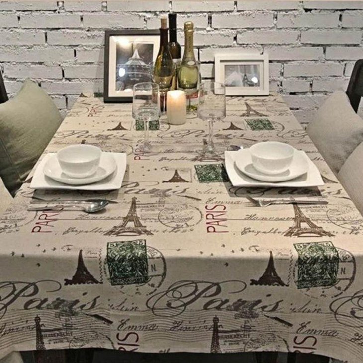 European style Eiffel Tower themed table cloth