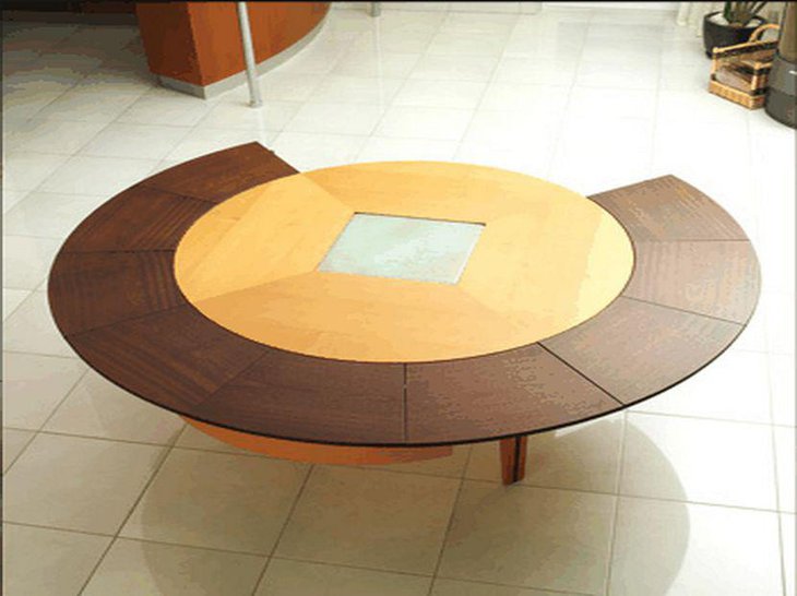 Expandable Dining Table in Brown and yellow For Small Space