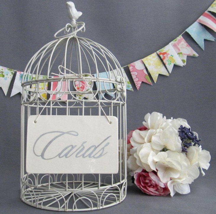 Exquisite birdcage cardholder centerpiece for wedding