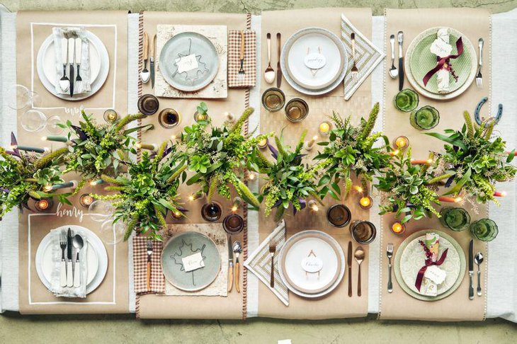 Exquisite table setting for summer garden party