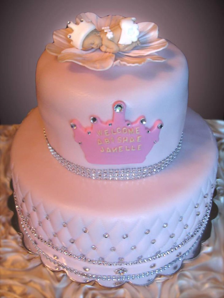 Extravagant princess baby shower cake