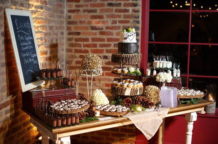 Fall All Dark Wedding Dessert Table