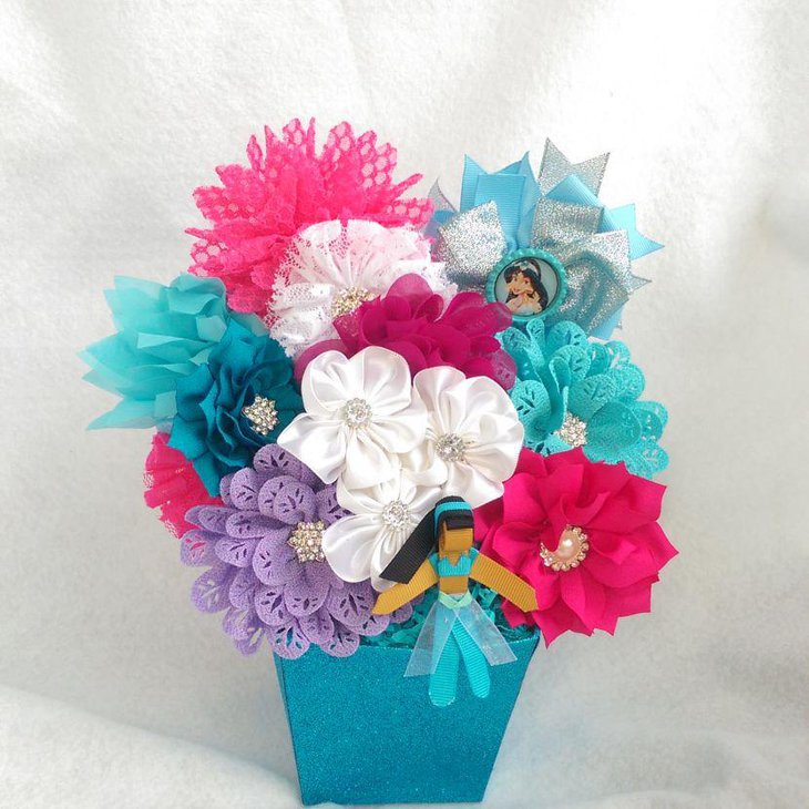 Faux flower decoration for baby shower