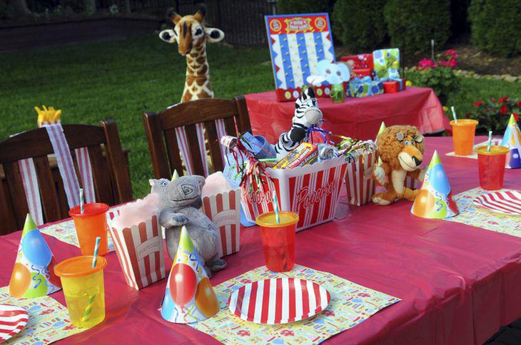 First birthday circus carnival themed tablescape