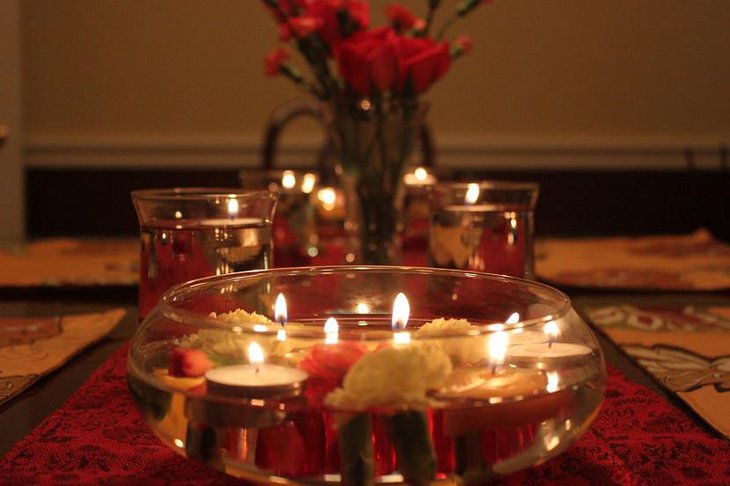 Floating Candles as Centerpieces