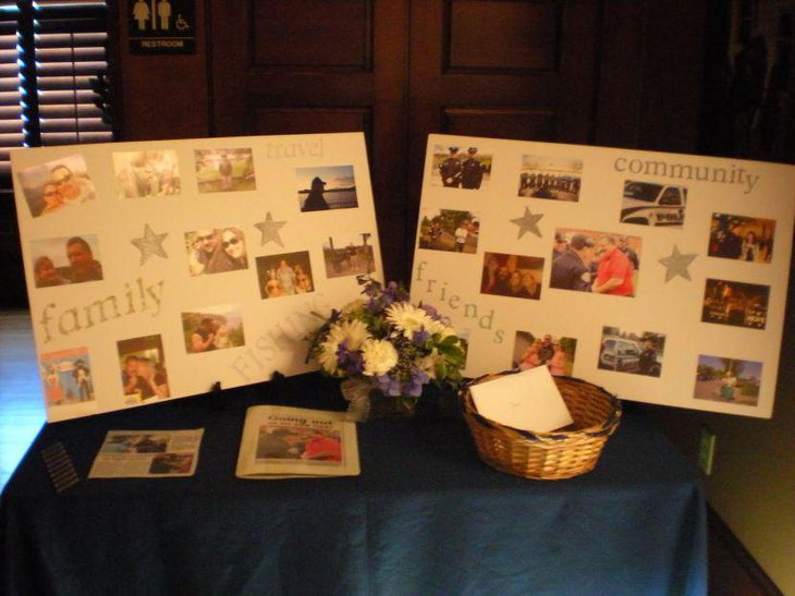 Floral centerpiece idea on retirement table