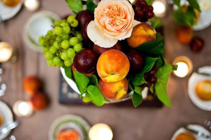 Fruity summer wedding table centerpiece