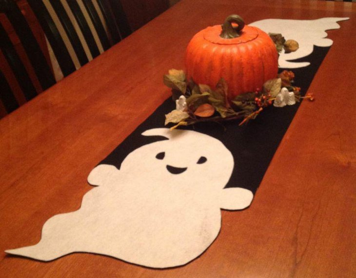 Ghost table runner for Halloween