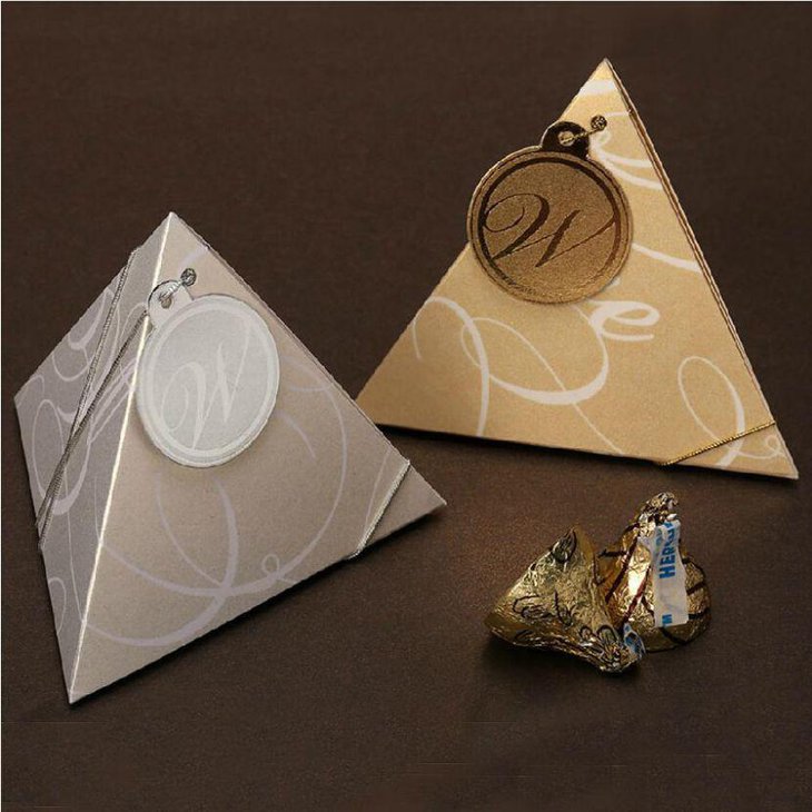 Golden chocolate wedding favor