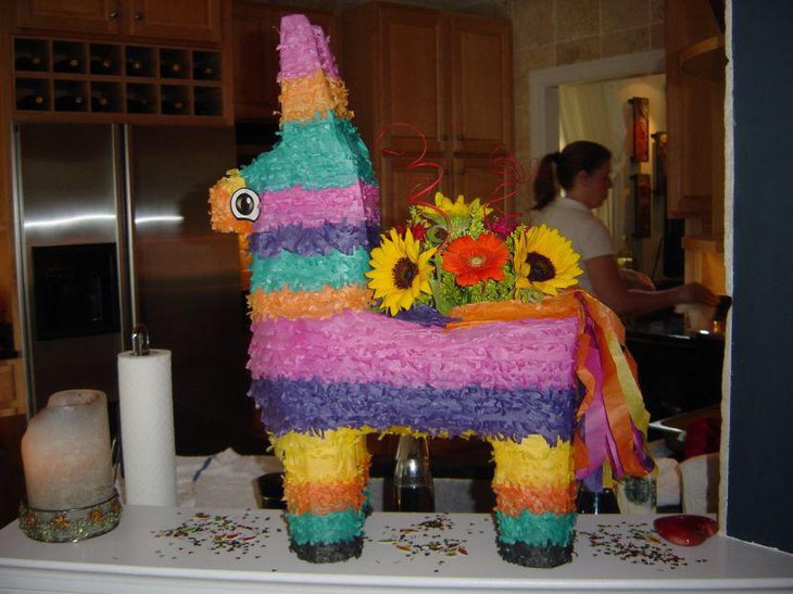 Gorgeous donkey pinata centerpiece