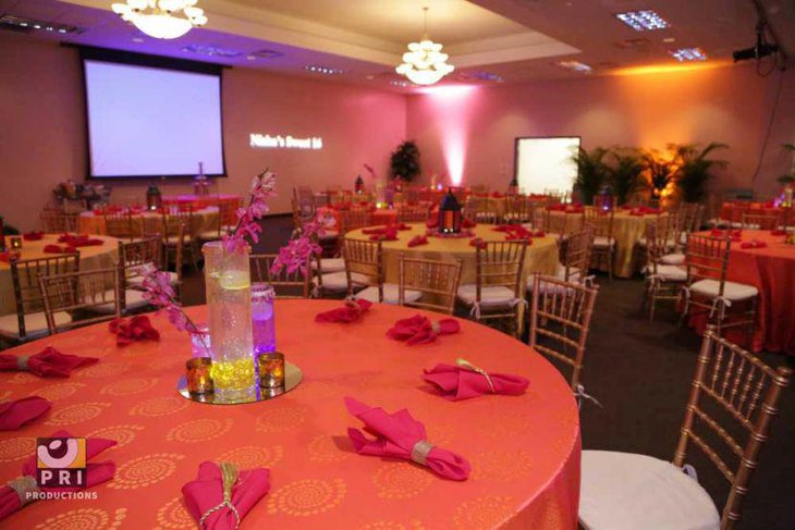 Gorgeous floral centerpiece on a sweet 16 birthday party table