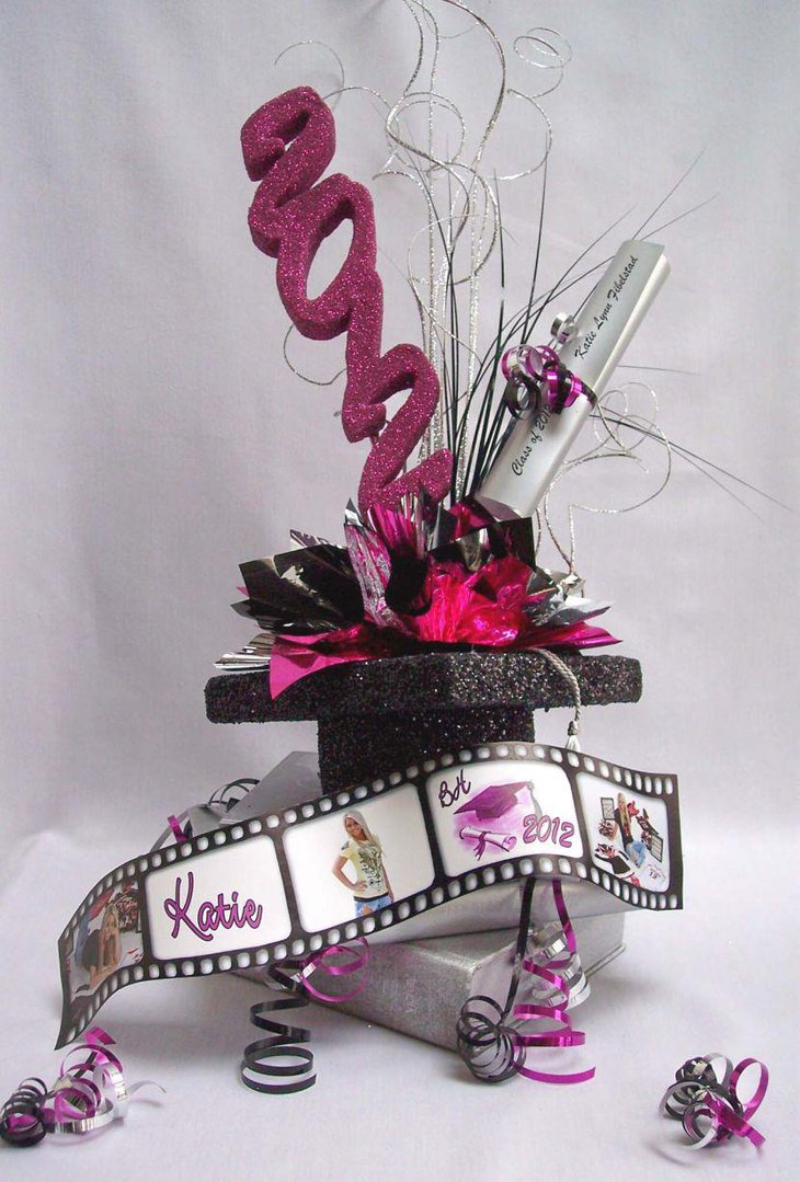 Gorgeous girls graduation party table centerpiece