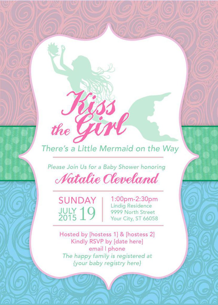 Gorgeous mermaid baby shower invitation