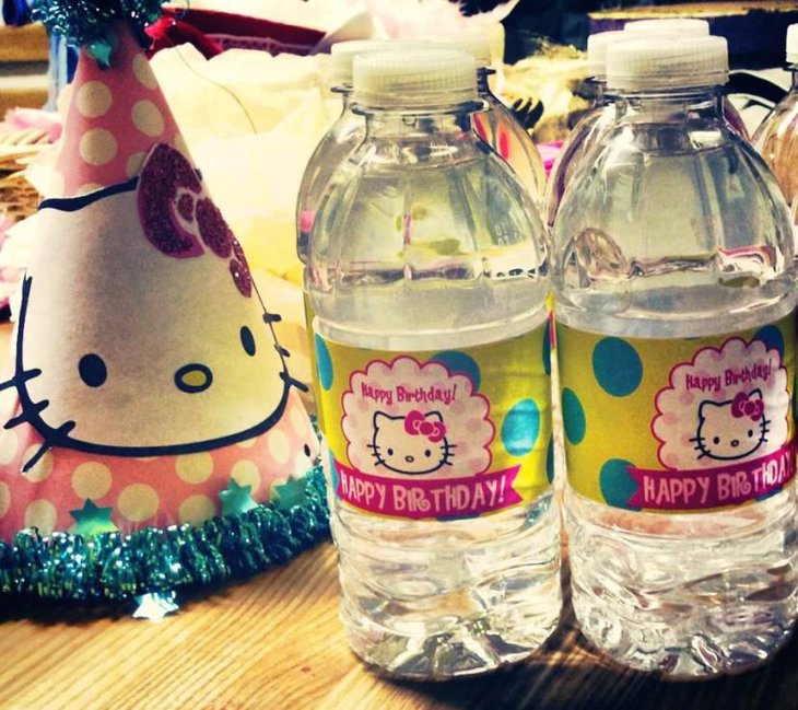 Hello Kitty Themed Water Bottles for Birthday Party