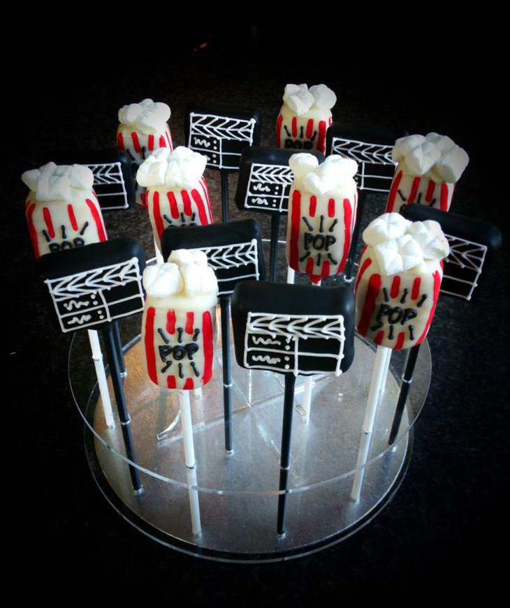 Hollywood themed cake pops for dessert tables