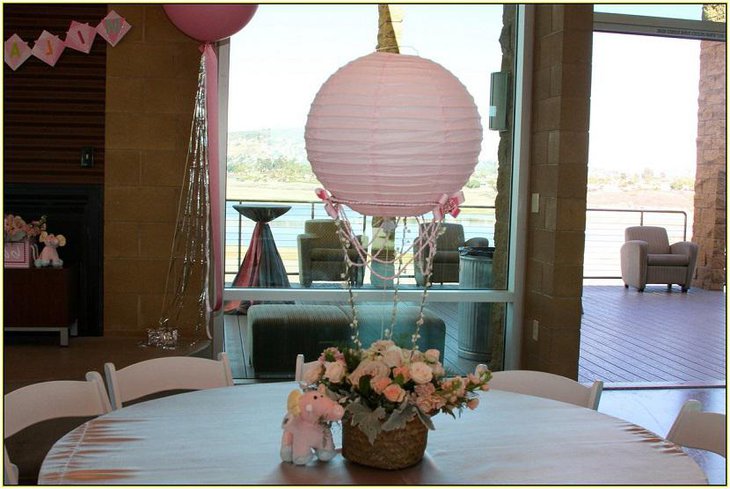 Hot Air Beautiful Indoor Pink Wedding Balloon Centerpiece
