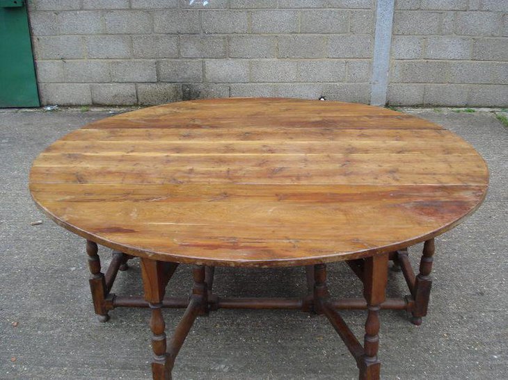 Huge oval drop leaf dining table