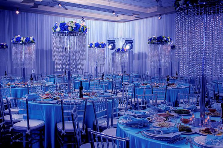 Ice Crystal Centerpiece Ideas with Crystal Cascading Centerpiece