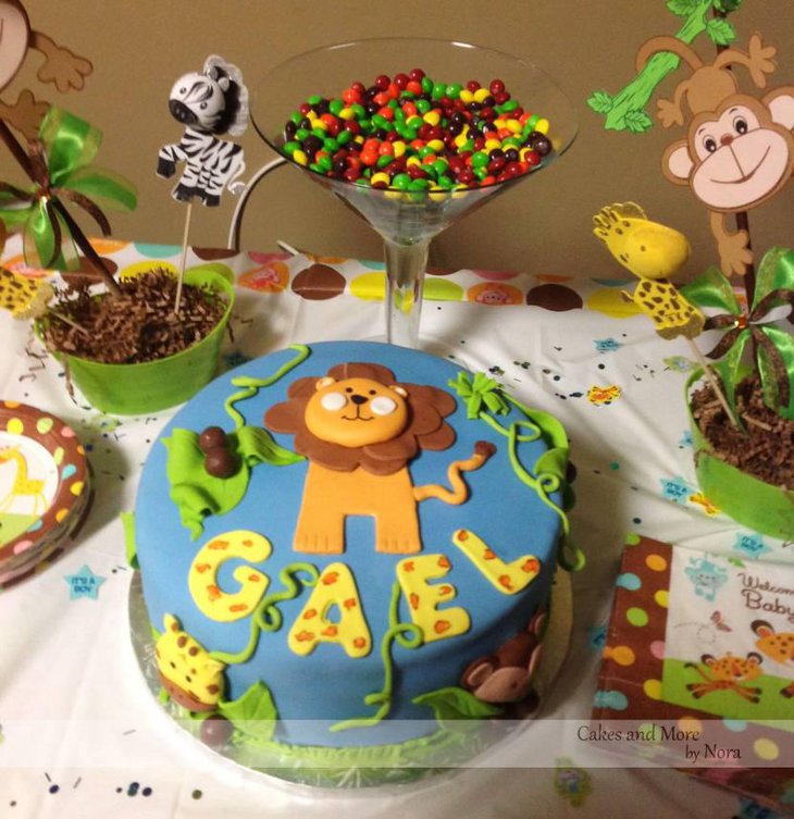 Jungle Theme Baby Shower Cake
