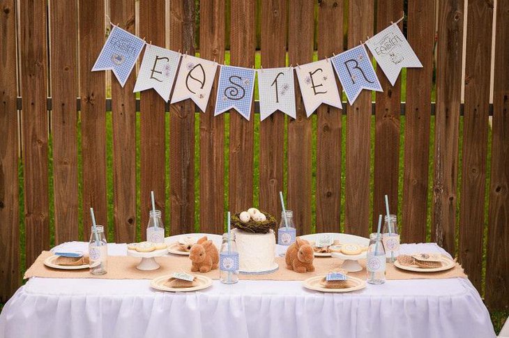 Kids Outdoor Bunny Table Decorations for Easter