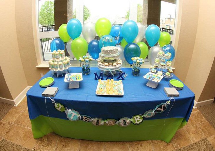 Little Mister Blue Spring Baby Shower Idea for Boy