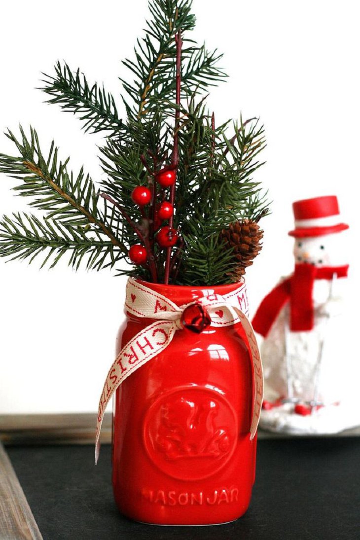 mason jar red christmas centerpiece