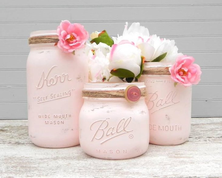 Mason Jar Vases For Baby Shower