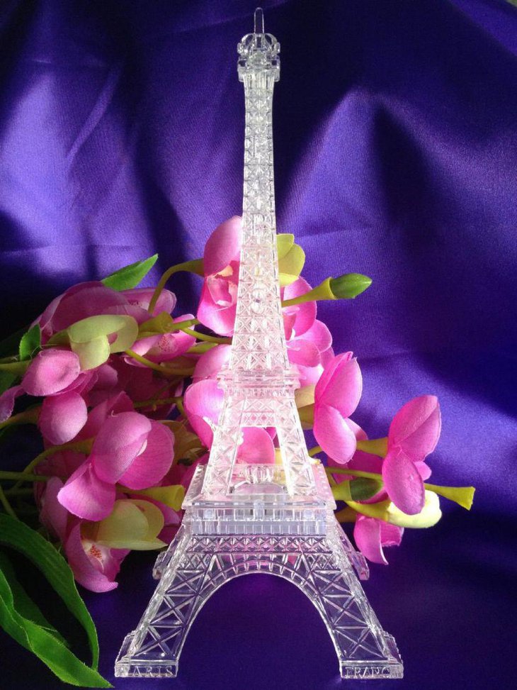 Miniature acrylic Eiffel Tower centerpiece