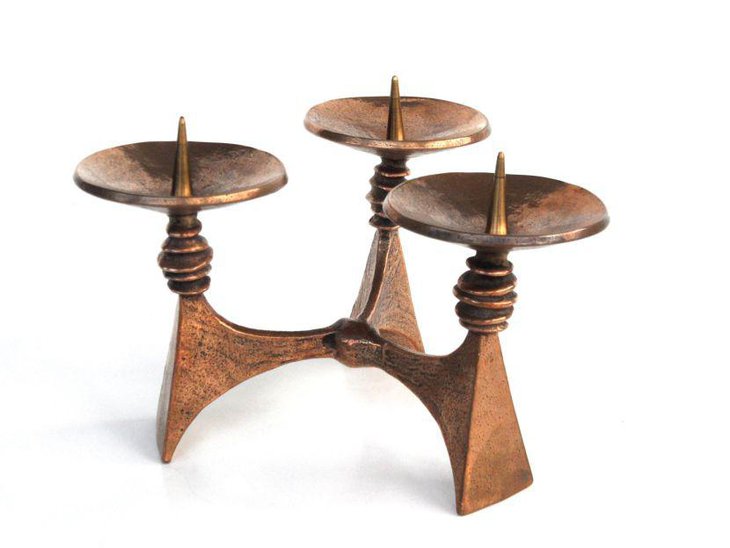 Modern bronze candelabra centerpiece