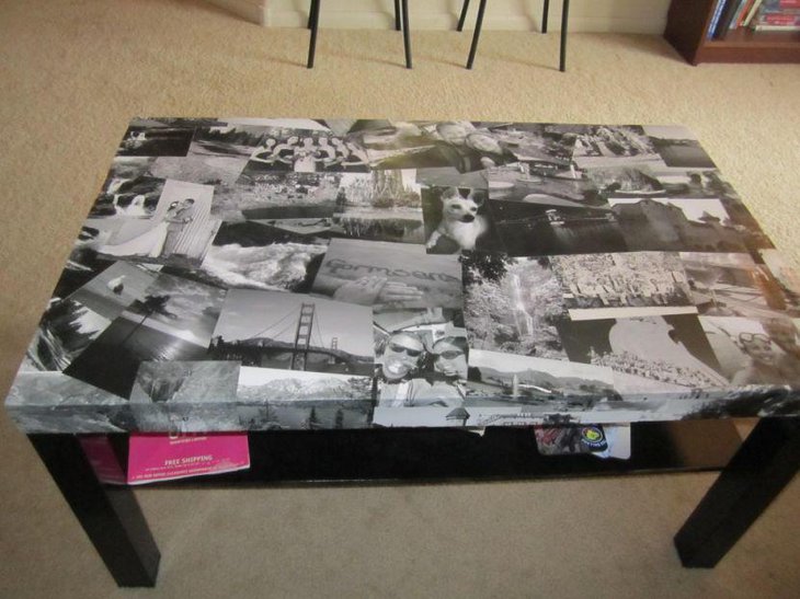 Modern DIY decoupage coffee table plan