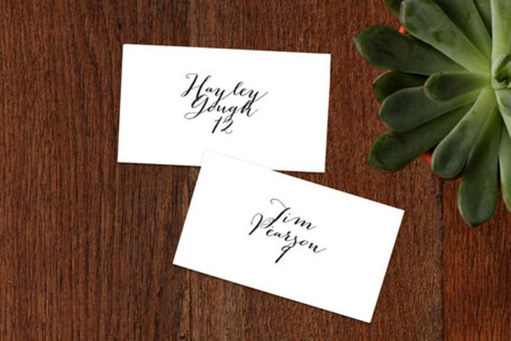 Modern Mint Wedding Place Cards