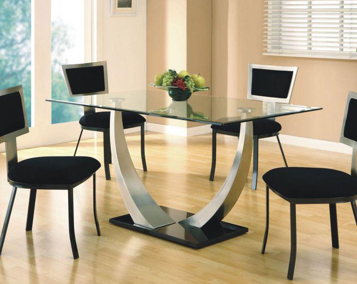 Modern rectangle glass dining table