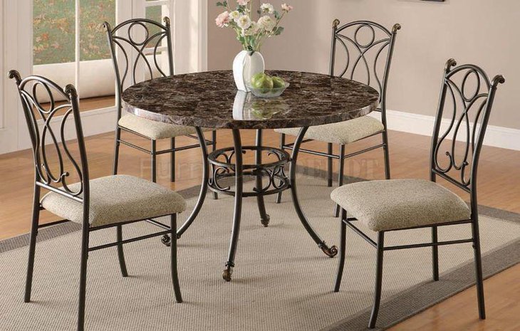 Modern round granite dining table top