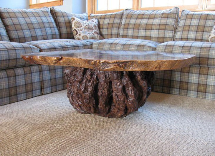 Modern rustic coffee table in stone
