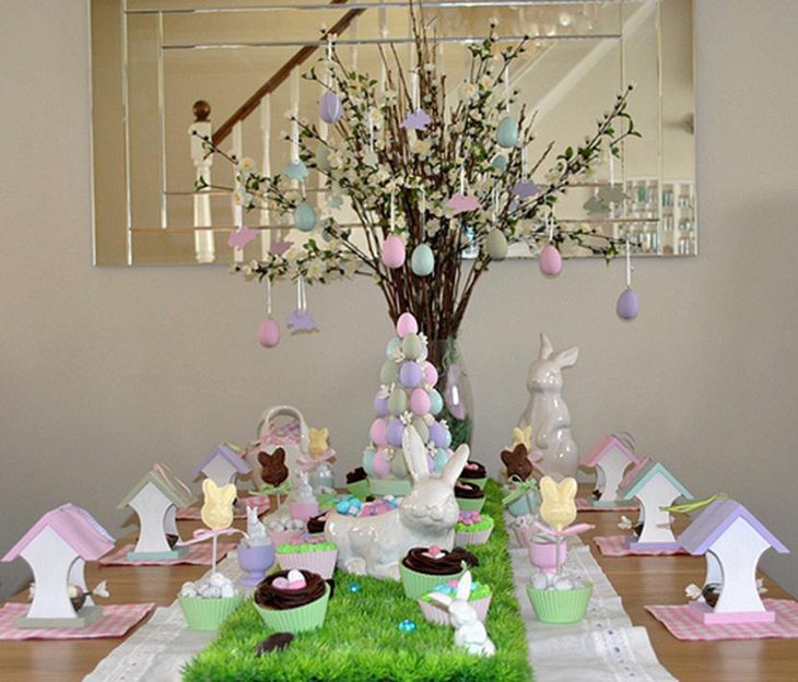 Natural Tree Easter Table Settings